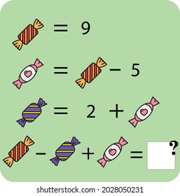Juego educativo de matemáticas para niños. Nivel avanzado. Hoja de trabajo de multiplicación, adición, ecuaciones de resta de aprendizaje para niños. Rompecabezas matemático con frutas y juguetes. Por pensamiento lógico.