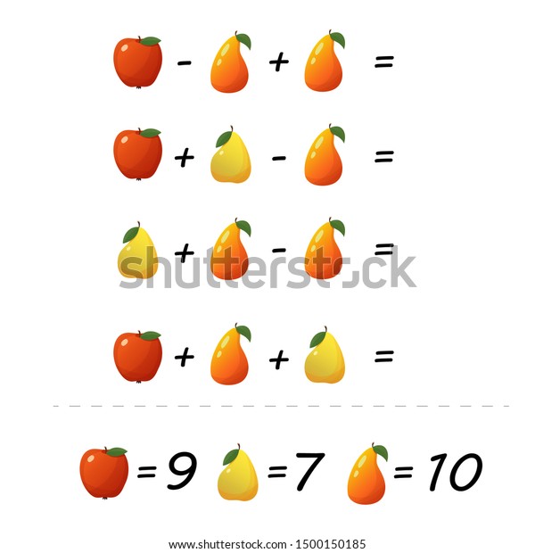 Mathematics Educational Game Children Advanced Level Stock Vector ...