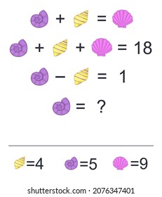Mathematics educational game for children. Maths game with pictures 