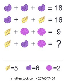 Mathematics educational game for children. Maths game with pictures 
