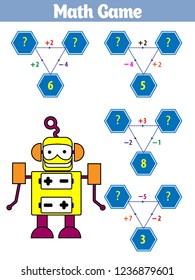 Mathematics educational game for children. Vector illustration.