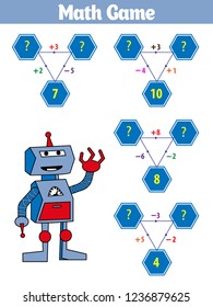 Mathematics educational game for children. Vector illustration.