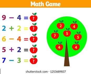 Mathematics educational game for children. Vector illustration.