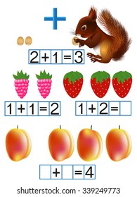 Mathematics, familiarity with a plus sign, addition.