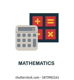 Mathematics flat icon. Color simple element from stem education collection. Creative Mathematics icon for web design, templates, infographics and more