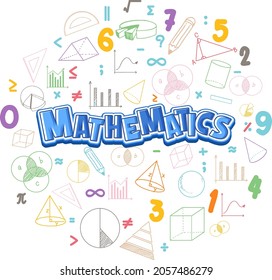 Mathematics font icon with formula illustration