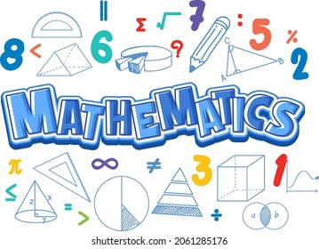 Mathematics font icon with formula illustration