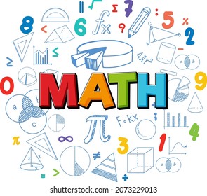 Mathematics font icon with formula illustration