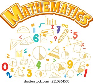 Mathematics font icon with formula illustration