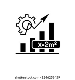Mathematics formula black icon, vector sign on isolated background. Mathematics formula concept symbol, illustration 