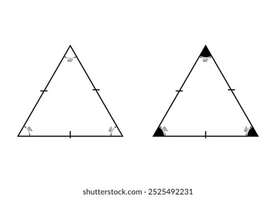 Mathematik geometrische gleichseitige Dreieck Form Illustration.