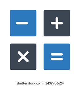 mathematics glyph color vector icon