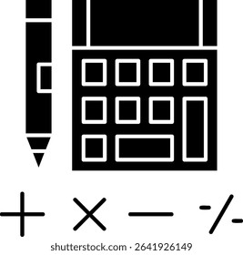 Mathematics Glyph Vector Icon Design