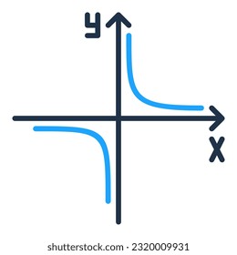 Mathematics Graph vector concept colored icon or symbol