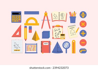 Mathematics Graphic Element Illustration Set