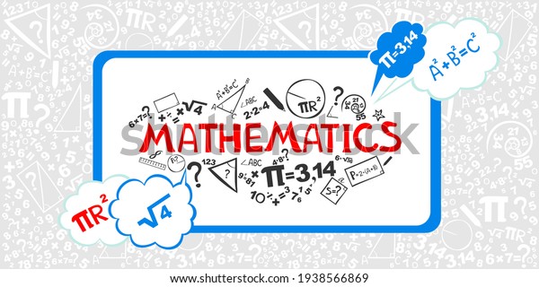 Mathematics Horizontal Banner Presentation Website Isolated Stock ...