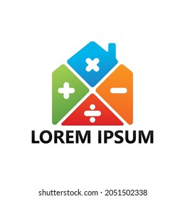 Mathematics house logo template design