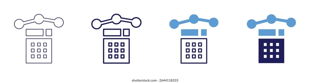 Mathematics icon in 4 different styles. Thin Line, Line, Bold Line, Duotone. Duotone style. Editable stroke.