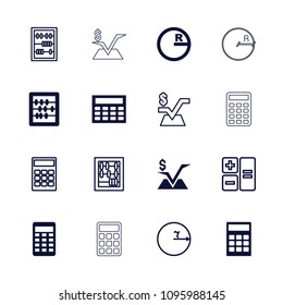 Mathematics icon. collection of 16 mathematics filled and outline icons such as abacus, calculator, circle, mathematical square. editable mathematics icons for web and mobile.