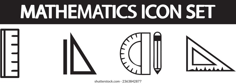Mathematics icon collection vector art illustration