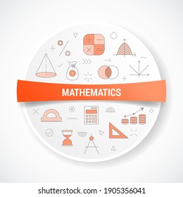 matemáticas con el concepto de icono con forma redonda o circular