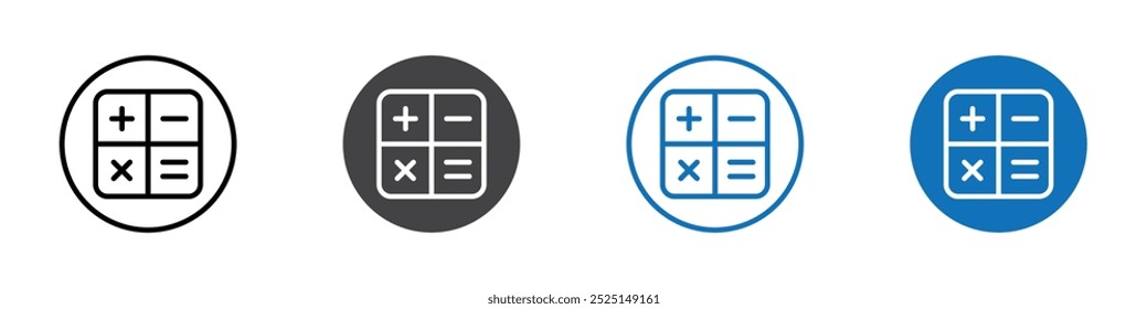 Mathematics icon Isolated on white background vector set
