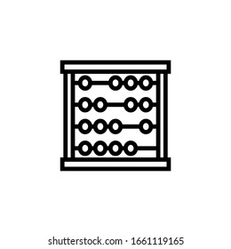 Mathematics icon in linear, outline icon isolated on white background