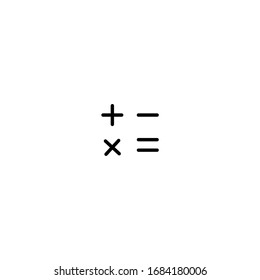 mathematics icon. math icon. simple, flat, black, outline.