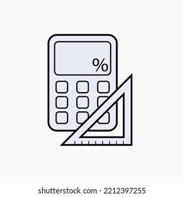 Mathematics Icon. Science, Calculation Symbol.