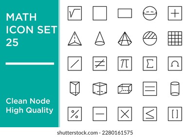 mathematics icon set line style for your web design