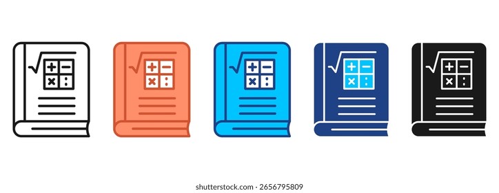 Conjunto de Ícones de Matemática e Coleção de Vários Estilos