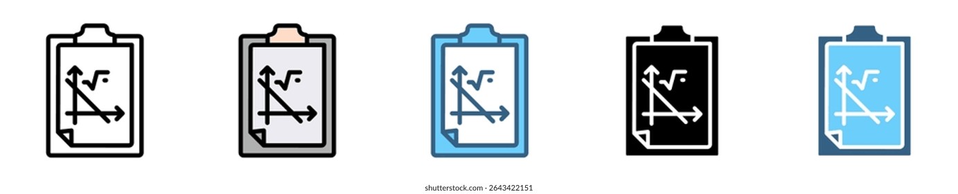 MATHEMATICS icon set with various styles and colors