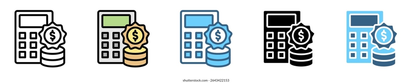 Ícone MATEMÁTICA definido com vários estilos e cores
