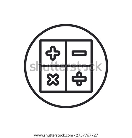 mathematics icons outline and Flat Style,transparent background