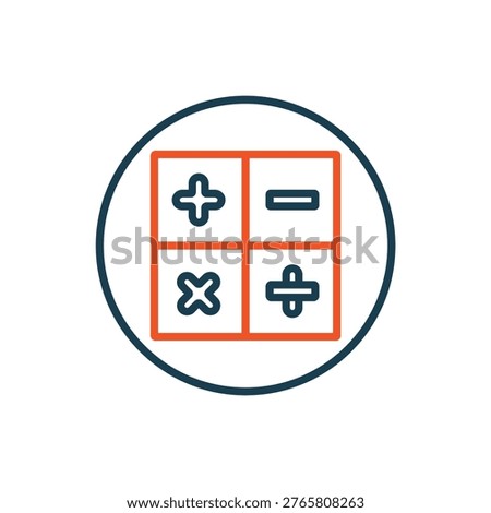 mathematics icons outline and Flat Style,transparent background