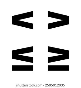 Mathematics inequality symbols. Greater than, less than, greater than or equal to and less than or equal to sign.