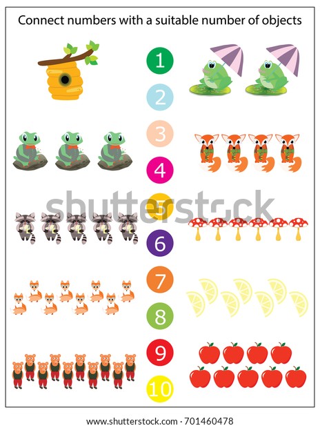Mathematics Kindergarten Worksheet Kids Printable Game 库存矢量图（免版税 ...