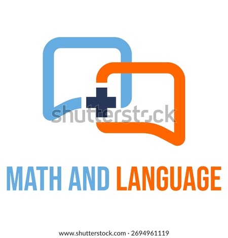 mathematics and language flat minimalist logo design