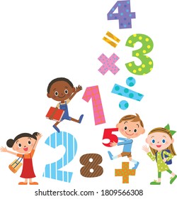 Cartoon Illustration Educational Numbers Set One Stock Vector (Royalty ...