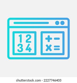 Mathematics learning icon in gradient style, use for website mobile app presentation