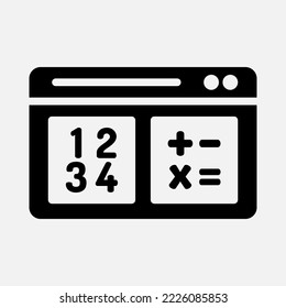Mathematics learning icon in solid style, use for website mobile app presentation