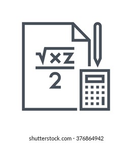 Mathematics lesson icon suitable for info graphics, websites and print media and  interfaces. Line vector icon.