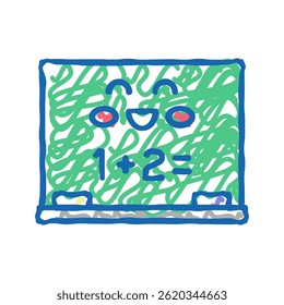 aula de matemática infantil ícone doodle esboço vetor. lição de matemática infantil sinal. símbolo isolado ilustração