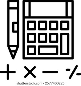 Mathematics Line Vector Icon Design