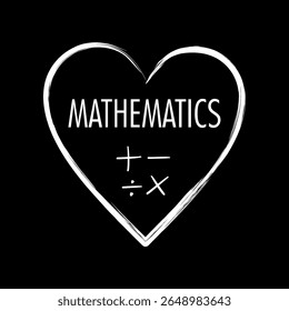 Mathematics love heart, I love Math, mathematics symbol
