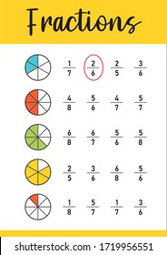 Mathematics Math Worksheet Kids Circle Correct Stock Vector (Royalty ...