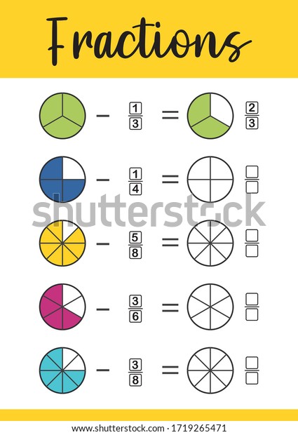 Mathematics Math Worksheet For Kids Circle The Correct Fraction 