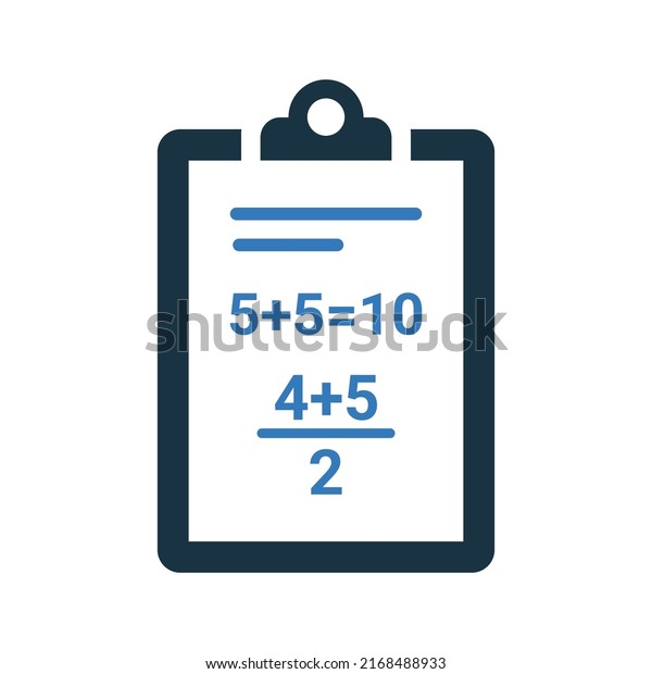 Mathematics, math\'s icon. Simple editable\
vector design isolated on a white\
background.