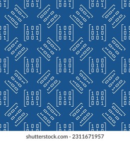 Mathematics Matrix vector concept blue thin line seamless pattern