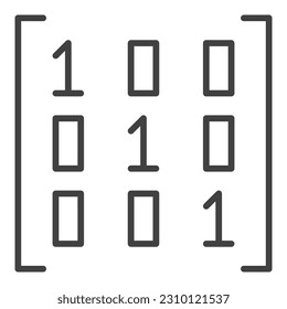 Mathematics Matrix vector concept thin line icon or symbol